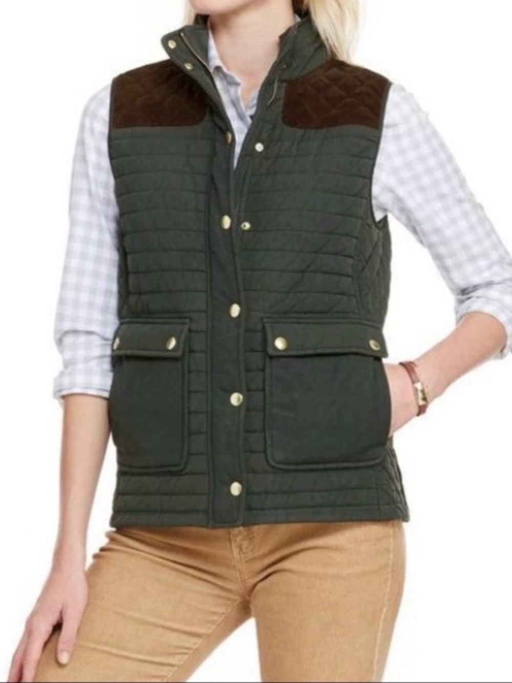Vineyard Vines Suede Yoke Quilted Hunting Vest Small - Picture 6 of 8